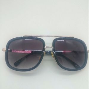Black And Gold Square Vintage Look Oversized Sunglasses